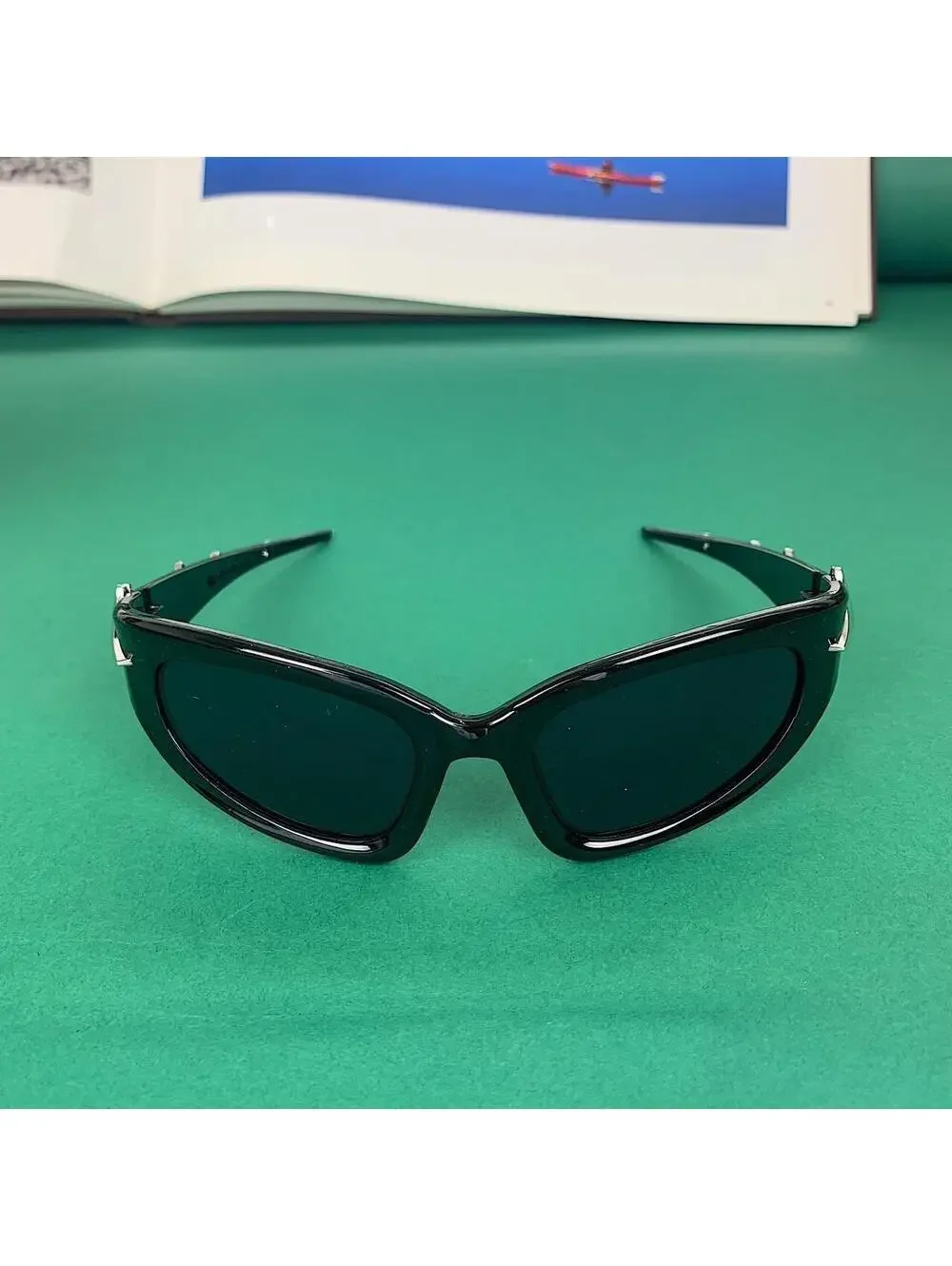 Y2k Cyber Style Futuristic Star Black Grunge Sunglasses. Unisex